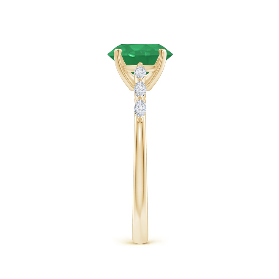 8x6mm A Oval Emerald Engagement Ring with Marquise Diamonds in Yellow Gold side 299