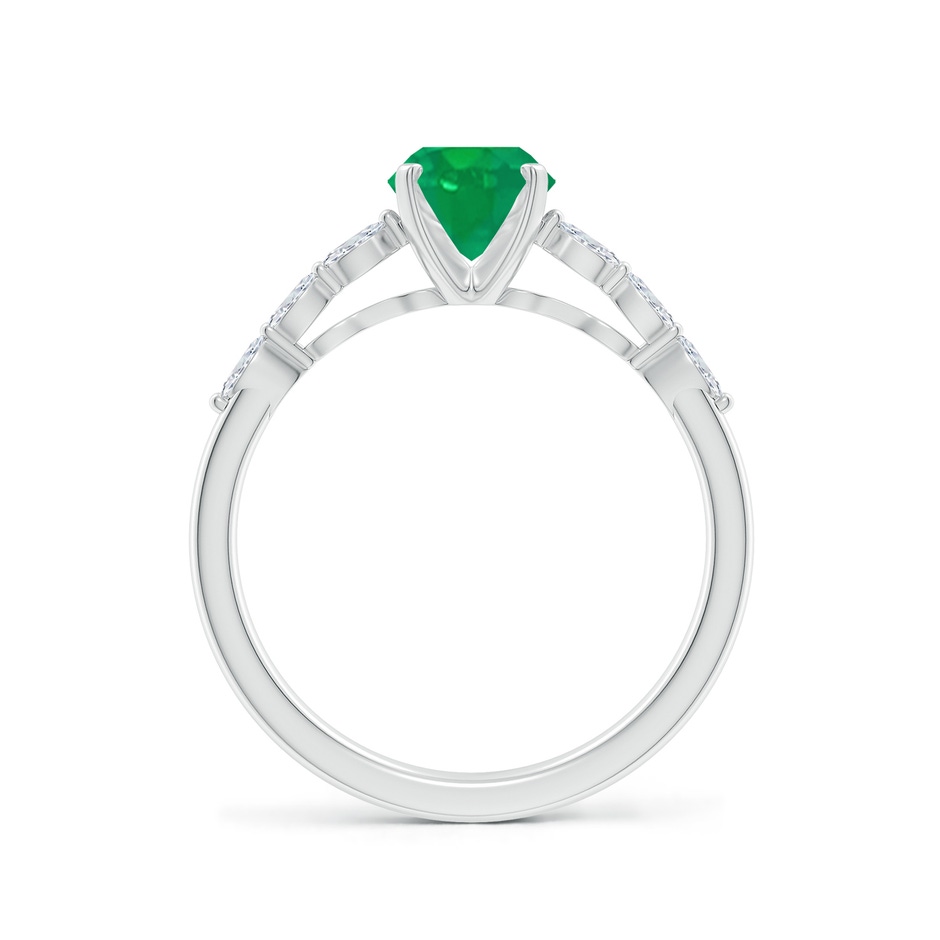 8x6mm AA Oval Emerald Engagement Ring with Marquise Diamonds in P950 Platinum side 199