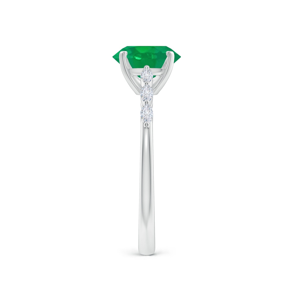 8x6mm AA Oval Emerald Engagement Ring with Marquise Diamonds in P950 Platinum side 299