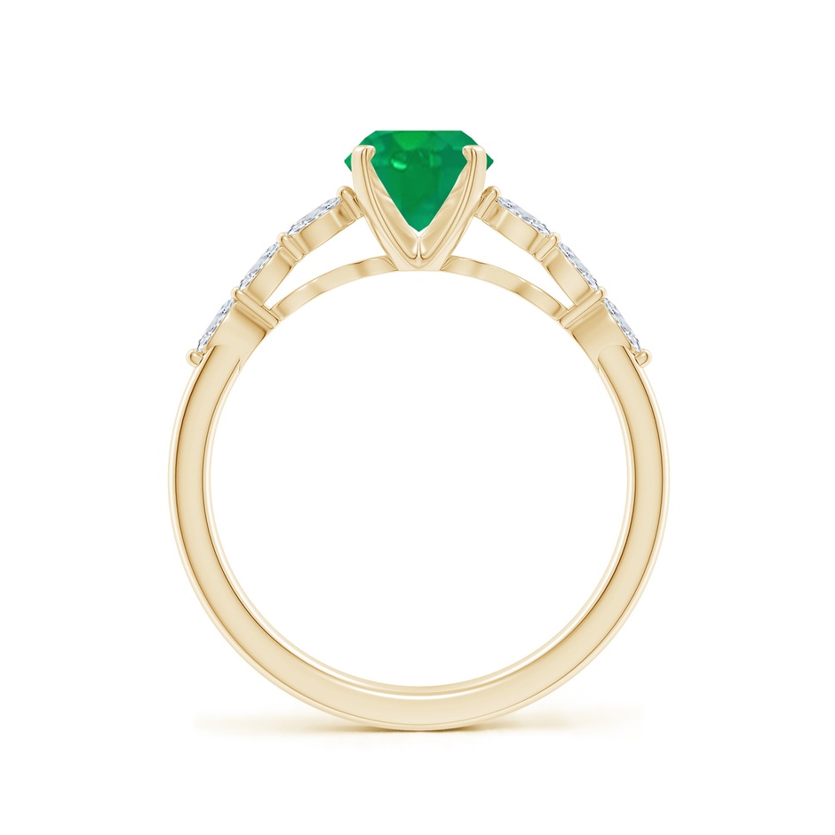 8x6mm AA Oval Emerald Engagement Ring with Marquise Diamonds in Yellow Gold side 199