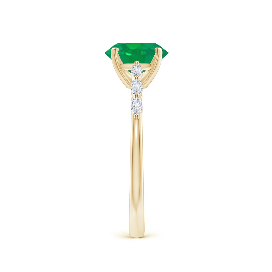 8x6mm AA Oval Emerald Engagement Ring with Marquise Diamonds in Yellow Gold side 299