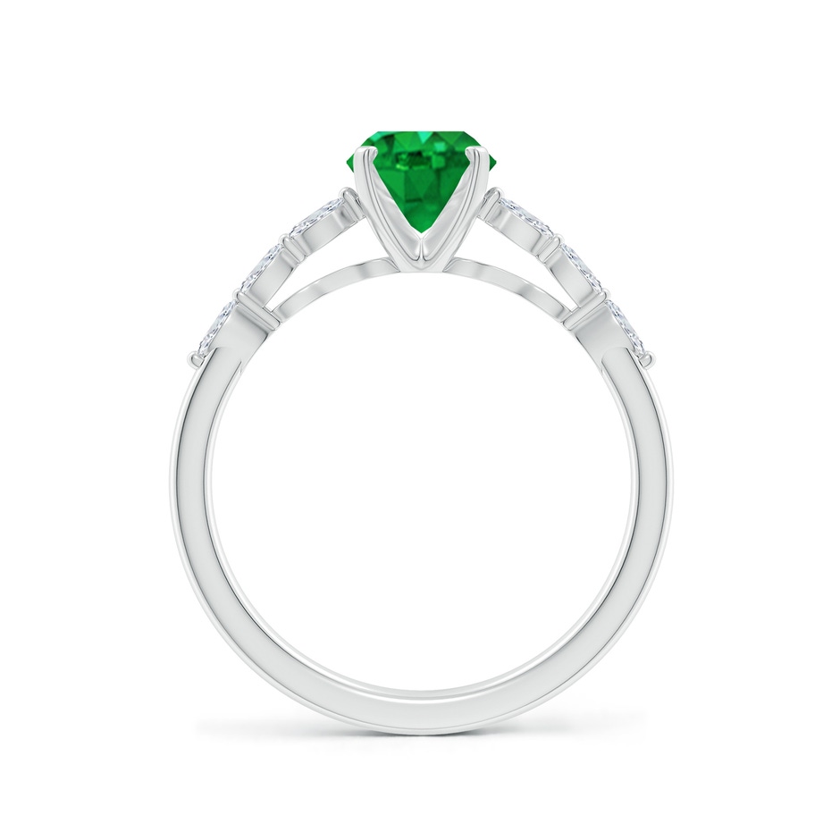 8x6mm AAA Oval Emerald Engagement Ring with Marquise Diamonds in P950 Platinum side 199