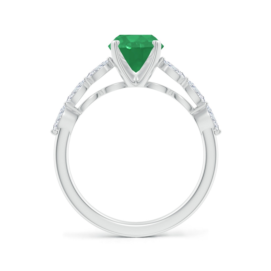 9x7mm A Oval Emerald Engagement Ring with Marquise Diamonds in P950 Platinum side 199