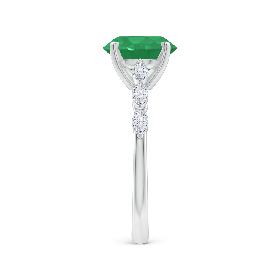 9x7mm A Oval Emerald Engagement Ring with Marquise Diamonds in P950 Platinum side 299