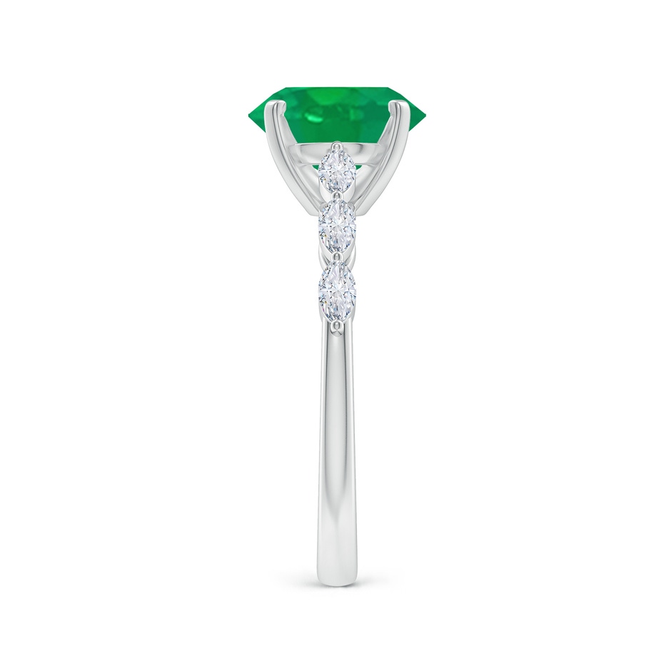 9x7mm AA Oval Emerald Engagement Ring with Marquise Diamonds in P950 Platinum side 299