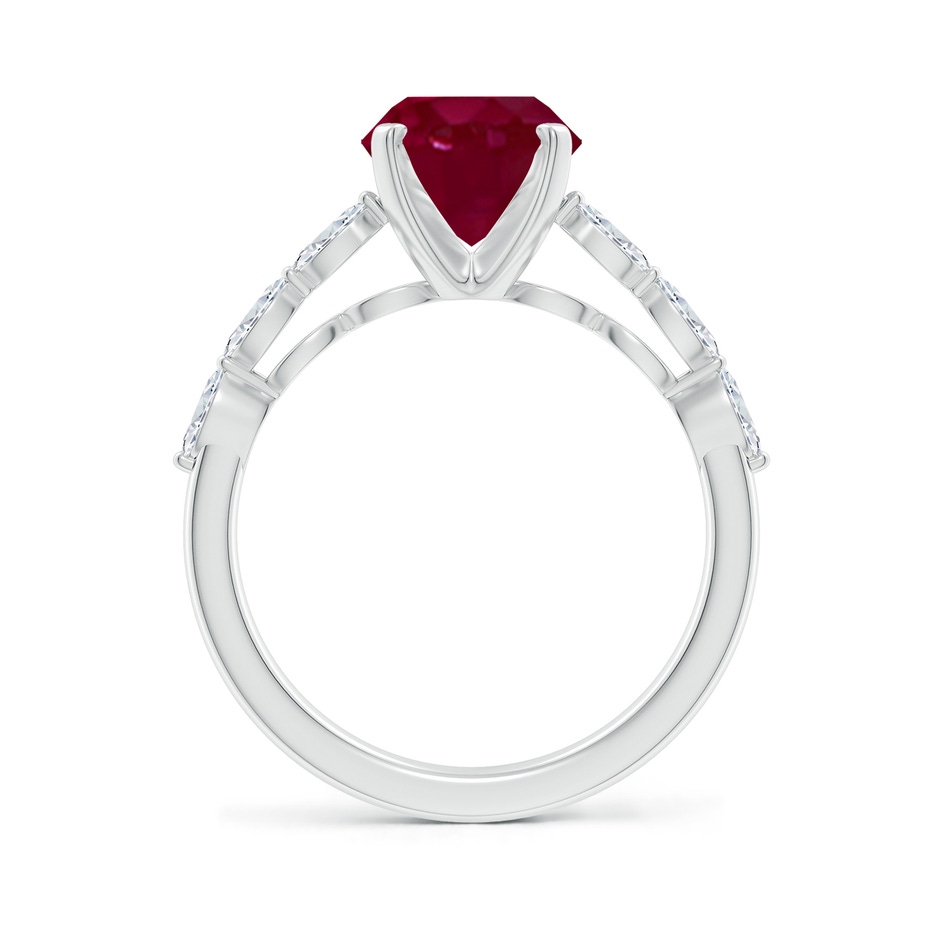 10x8mm A Oval Ruby Engagement Ring with Marquise Diamonds in P950 Platinum side 199