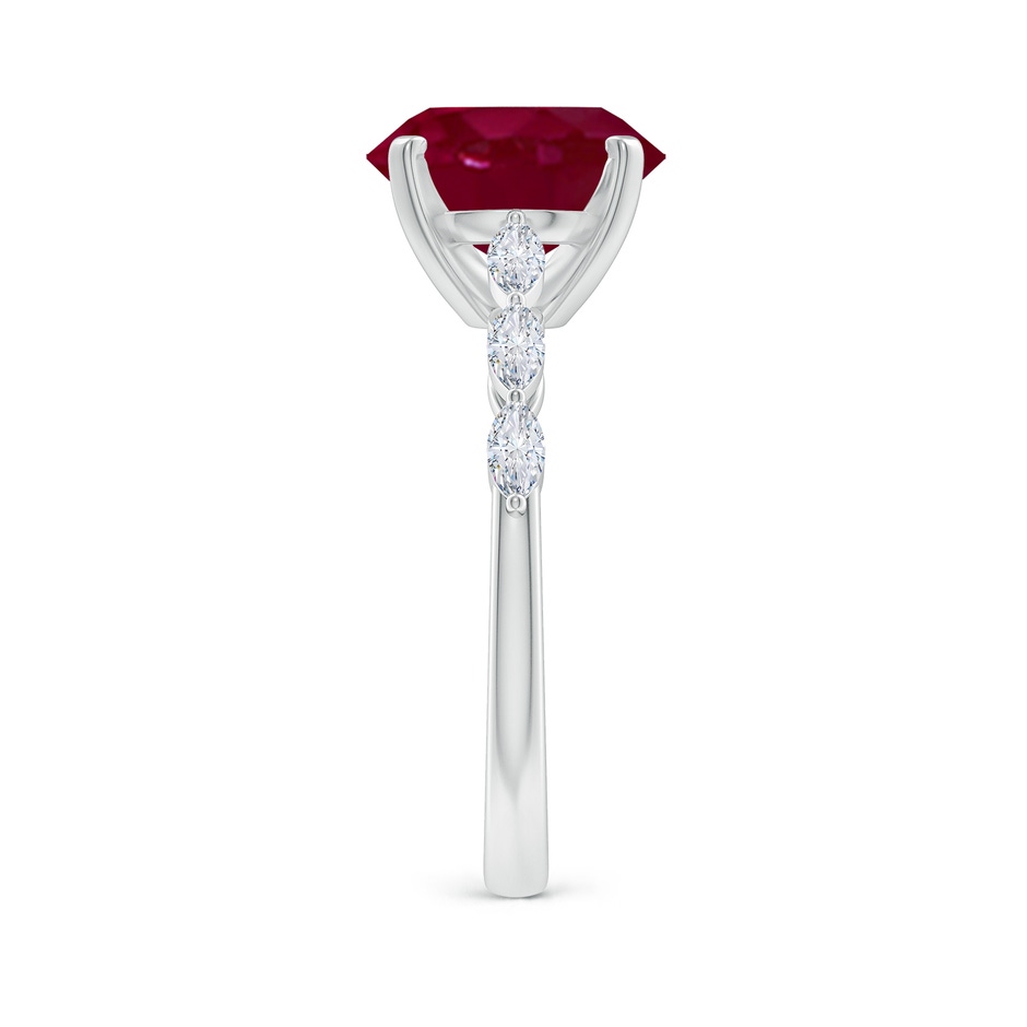 10x8mm A Oval Ruby Engagement Ring with Marquise Diamonds in P950 Platinum side 299