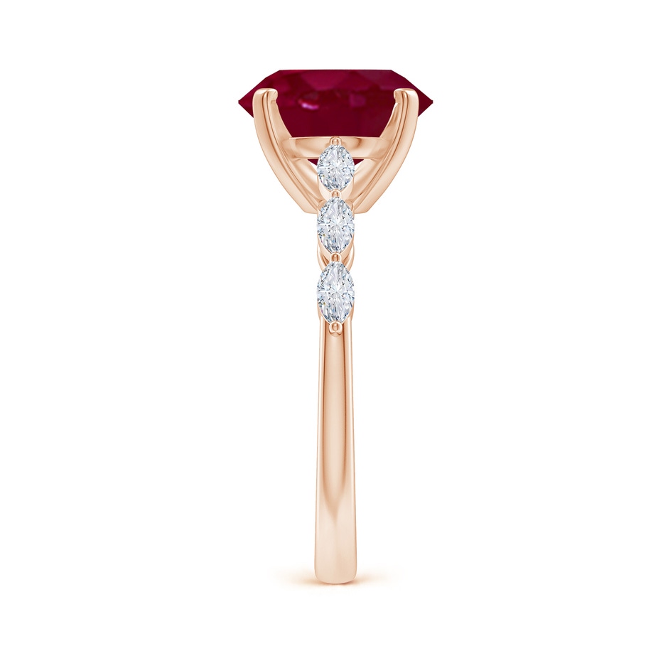 10x8mm A Oval Ruby Engagement Ring with Marquise Diamonds in Rose Gold side 299