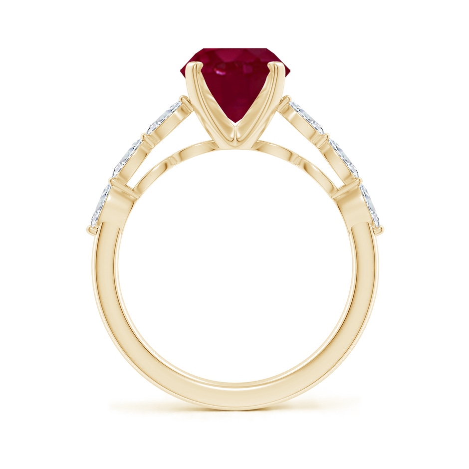10x8mm A Oval Ruby Engagement Ring with Marquise Diamonds in Yellow Gold side 199