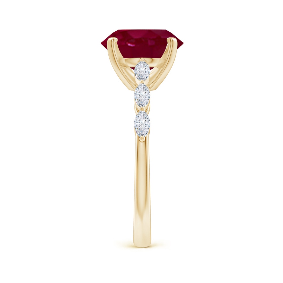 10x8mm A Oval Ruby Engagement Ring with Marquise Diamonds in Yellow Gold side 299