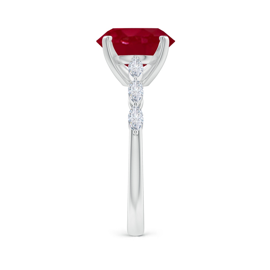 10x8mm AA Oval Ruby Engagement Ring with Marquise Diamonds in P950 Platinum side 299