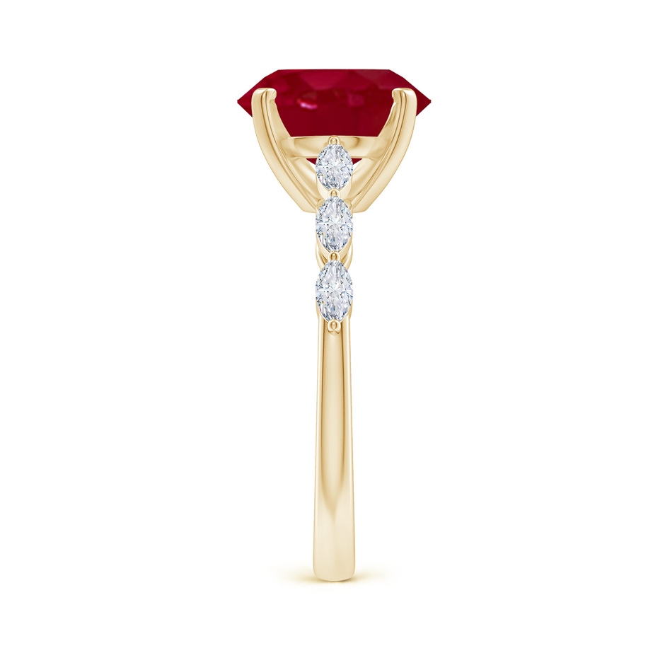 10x8mm AA Oval Ruby Engagement Ring with Marquise Diamonds in Yellow Gold side 299