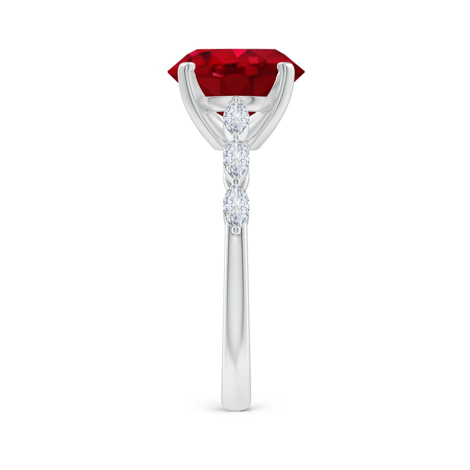10x8mm AAA Oval Ruby Engagement Ring with Marquise Diamonds in P950 Platinum side 299