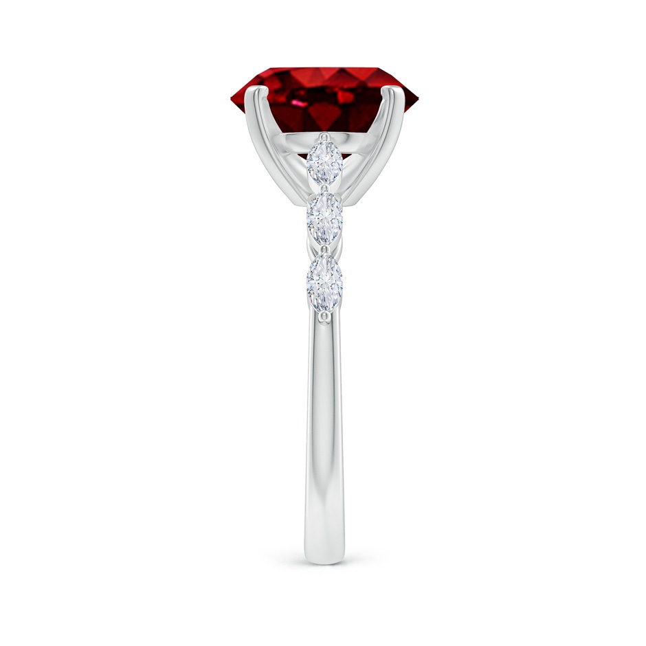 10x8mm AAAA Oval Ruby Engagement Ring with Marquise Diamonds in P950 Platinum side 299