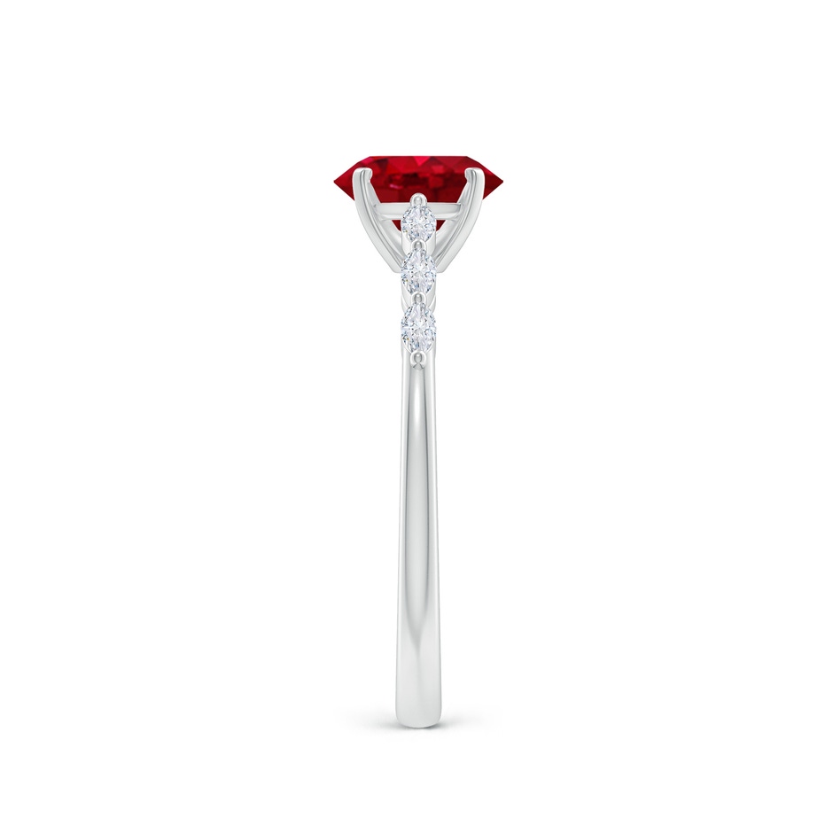 7x5mm AAA Oval Ruby Engagement Ring with Marquise Diamonds in P950 Platinum side 299