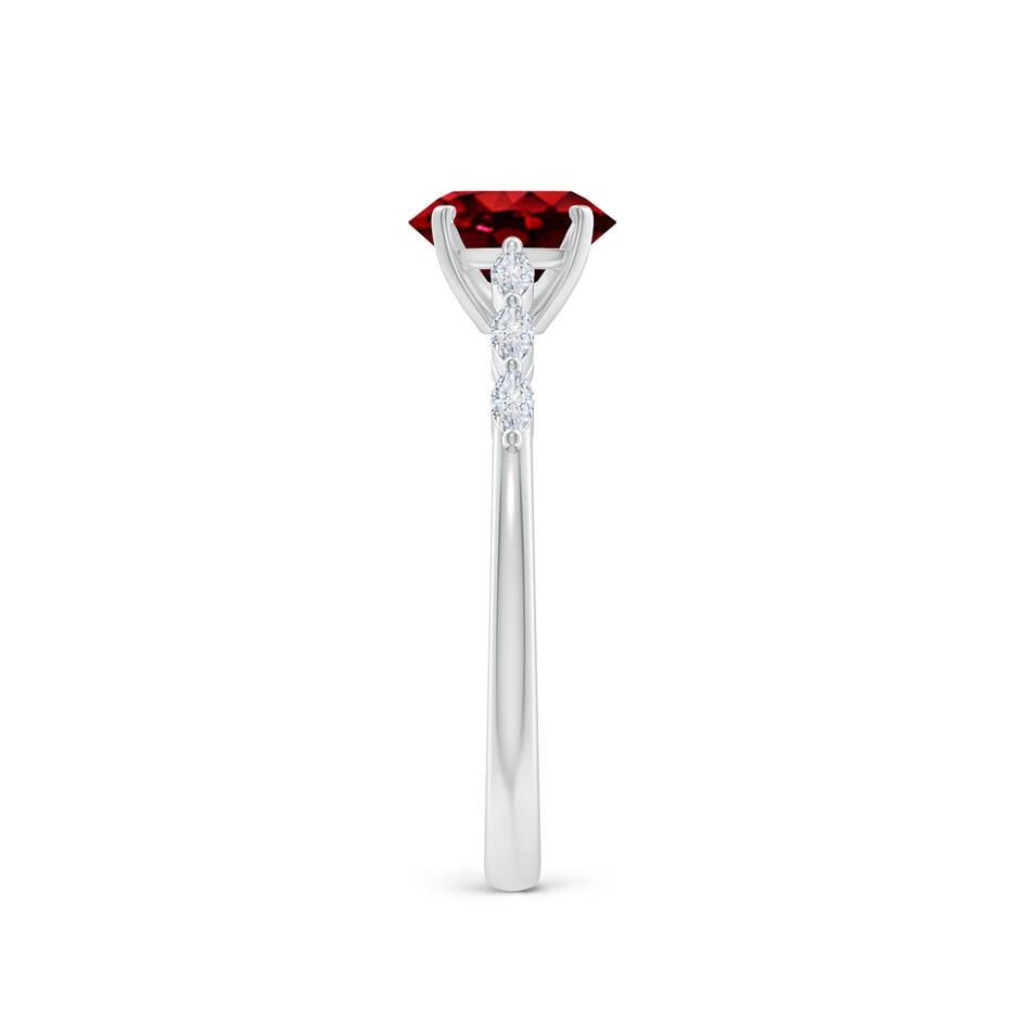 7x5mm AAAA Oval Ruby Engagement Ring with Marquise Diamonds in P950 Platinum side 299