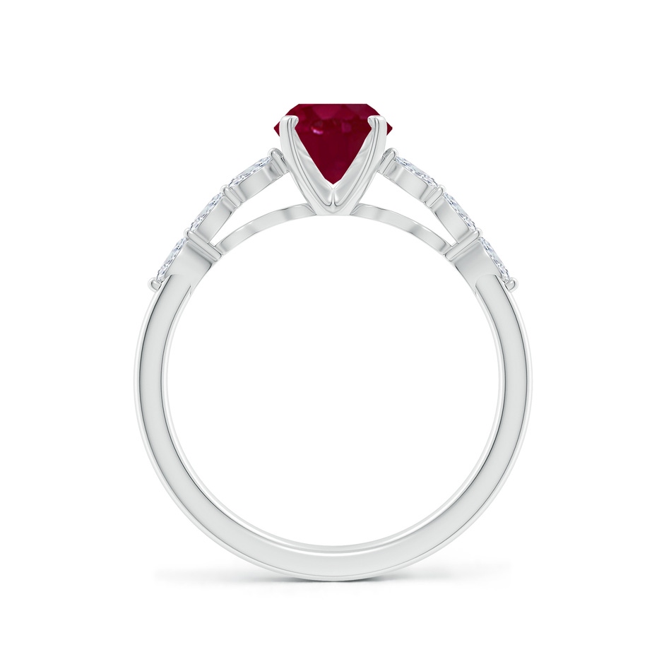 8x6mm A Oval Ruby Engagement Ring with Marquise Diamonds in P950 Platinum side 199
