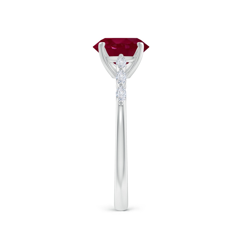 8x6mm A Oval Ruby Engagement Ring with Marquise Diamonds in White Gold side 299