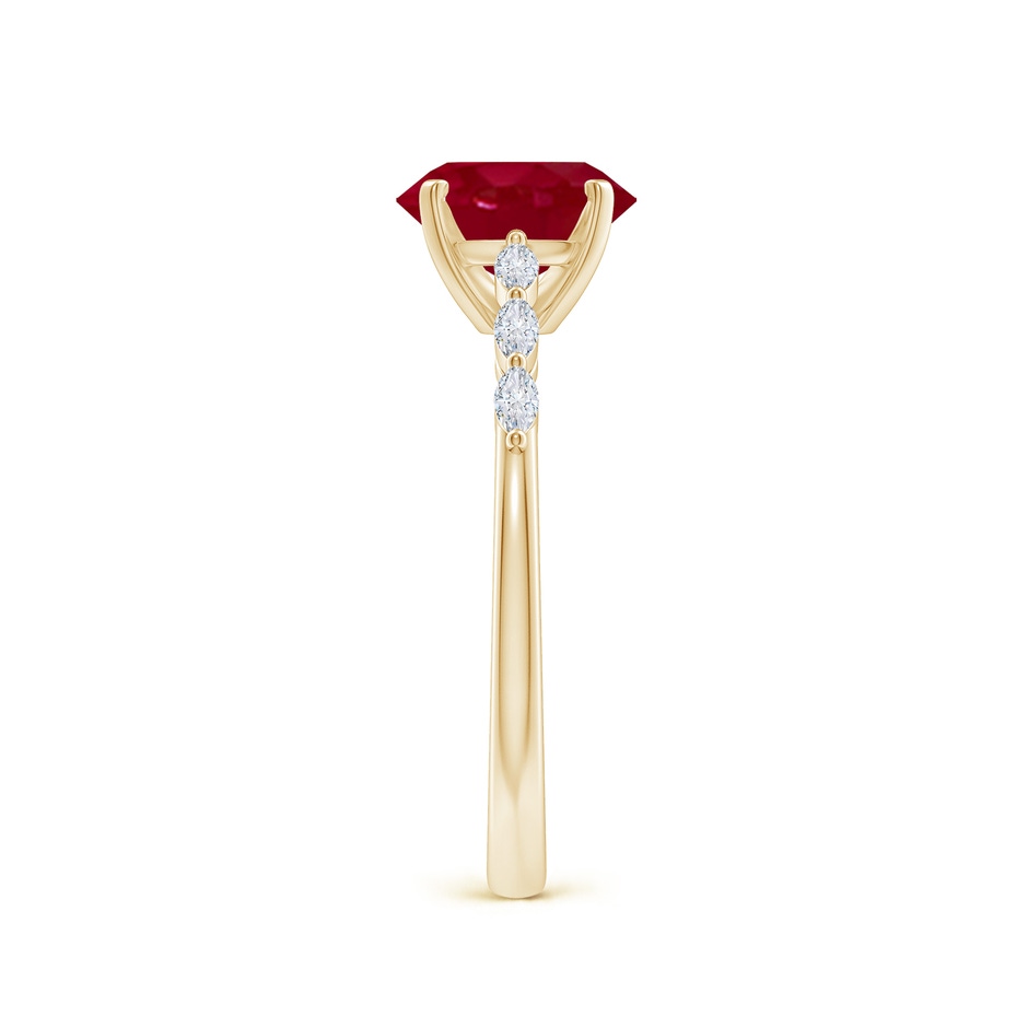 8x6mm AA Oval Ruby Engagement Ring with Marquise Diamonds in 18K Yellow Gold side 299