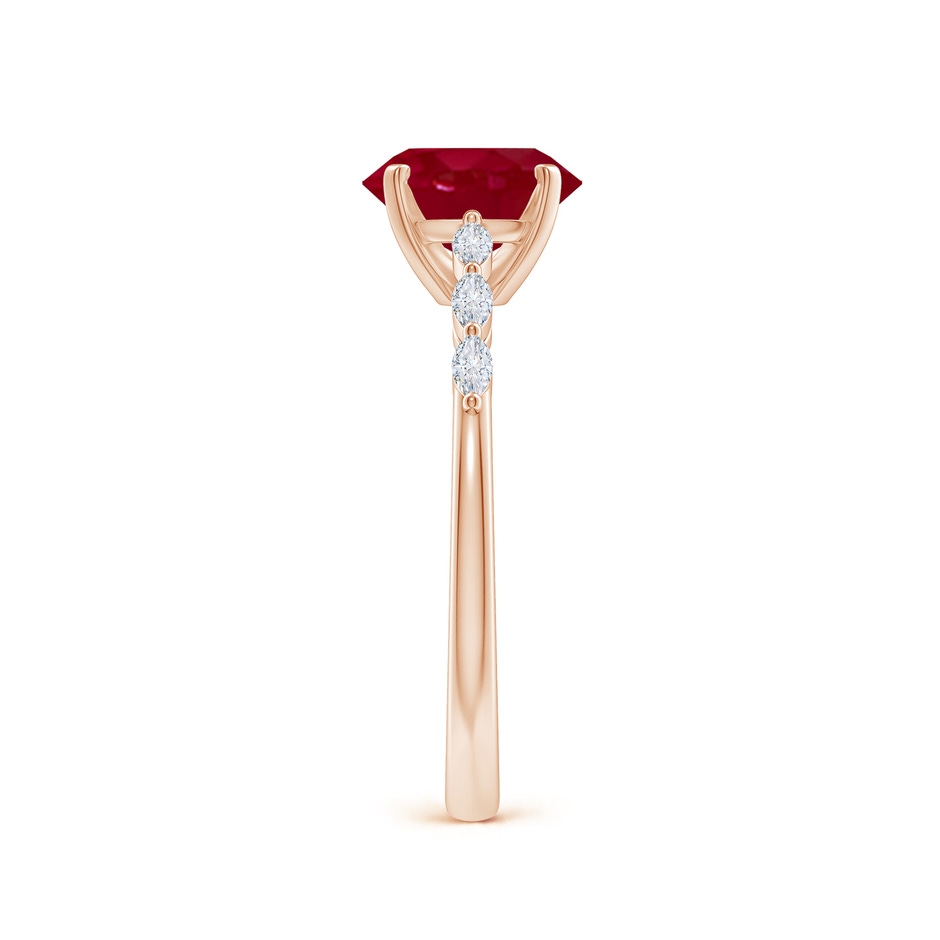 8x6mm AA Oval Ruby Engagement Ring with Marquise Diamonds in Rose Gold side 299