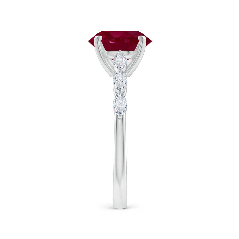 9x7mm A Oval Ruby Engagement Ring with Marquise Diamonds in P950 Platinum side 299