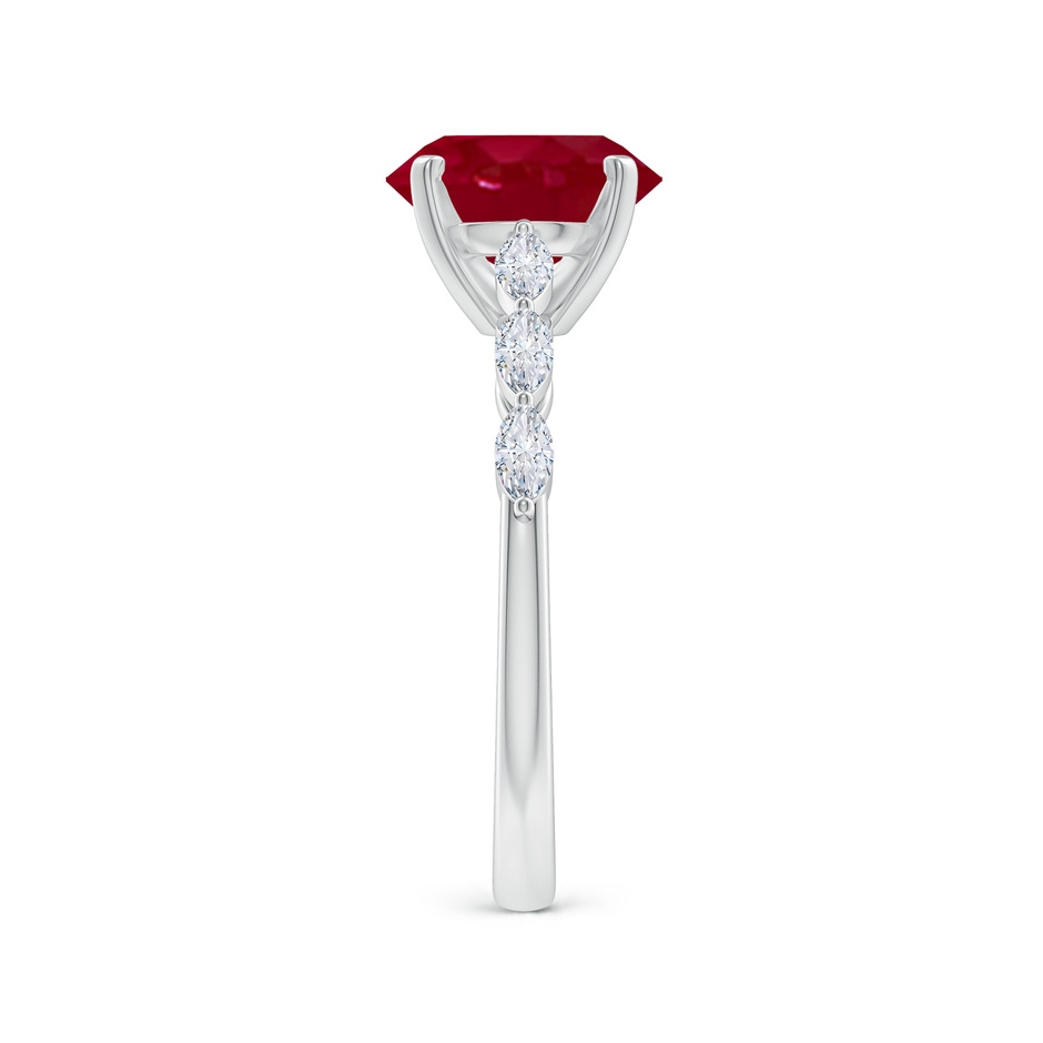 9x7mm AA Oval Ruby Engagement Ring with Marquise Diamonds in P950 Platinum side 299