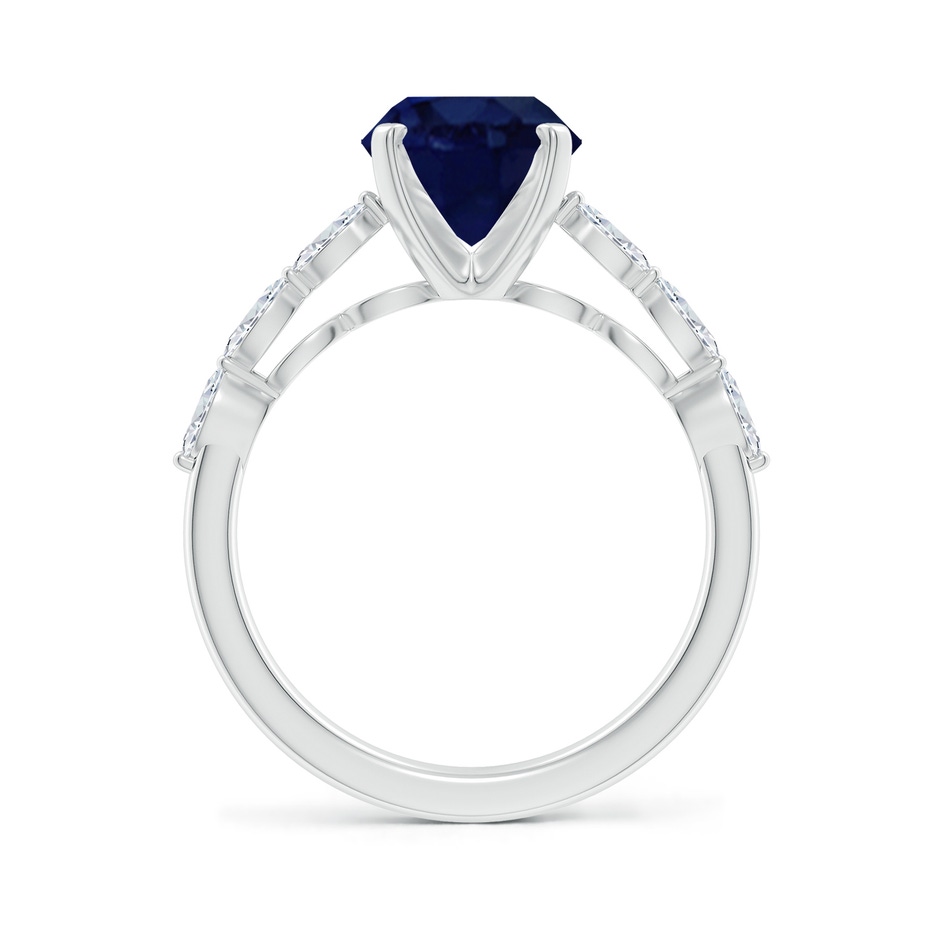 10x8mm A Oval Blue Sapphire Engagement Ring with Marquise Diamonds in P950 Platinum side 199