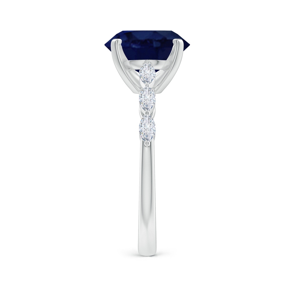 10x8mm A Oval Blue Sapphire Engagement Ring with Marquise Diamonds in White Gold side 299