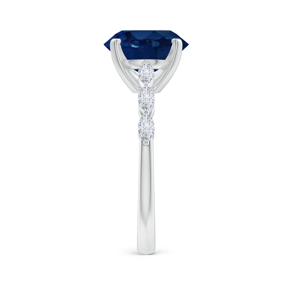 10x8mm AA Oval Blue Sapphire Engagement Ring with Marquise Diamonds in P950 Platinum side 299