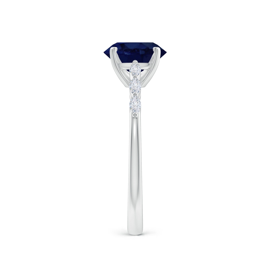 8x6mm A Oval Blue Sapphire Engagement Ring with Marquise Diamonds in P950 Platinum side 299