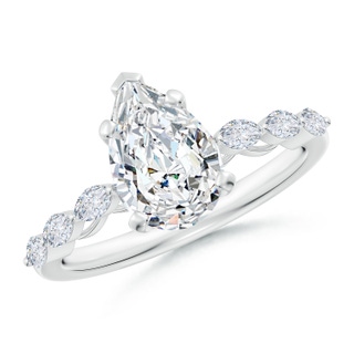 10x6.5mm GVS2 Pear Diamond Engagement Ring with Marquise Accents in P950 Platinum