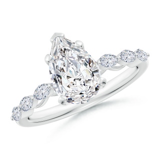 10x6.5mm HSI2 Pear Diamond Engagement Ring with Marquise Accents in P950 Platinum