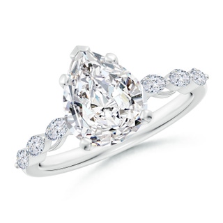 10x8mm HSI2 Pear Diamond Engagement Ring with Marquise Accents in P950 Platinum