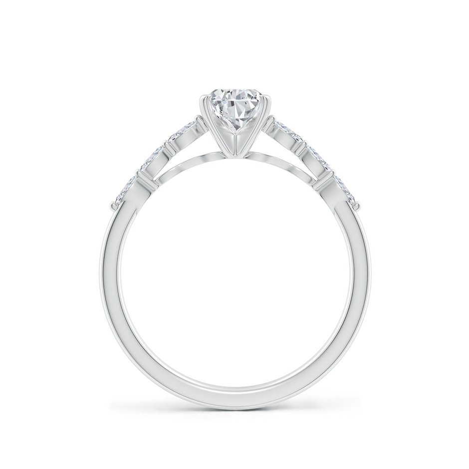 7x5mm HSI2 Pear Diamond Engagement Ring with Marquise Accents in White Gold side 199