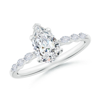 9x5.5mm GVS2 Pear Diamond Engagement Ring with Marquise Accents in P950 Platinum