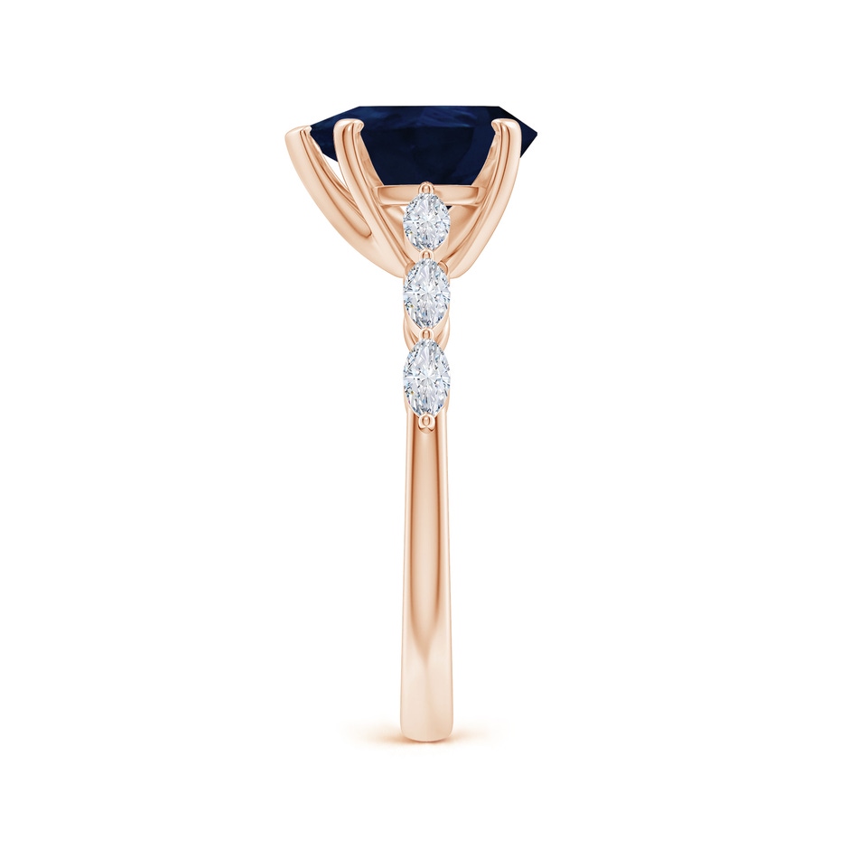10x8mm A Pear Blue Sapphire Engagement Ring with Marquise Diamonds in Rose Gold side 299