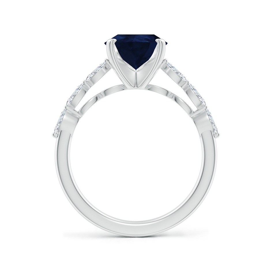 10x8mm A Pear Blue Sapphire Engagement Ring with Marquise Diamonds in White Gold side 199