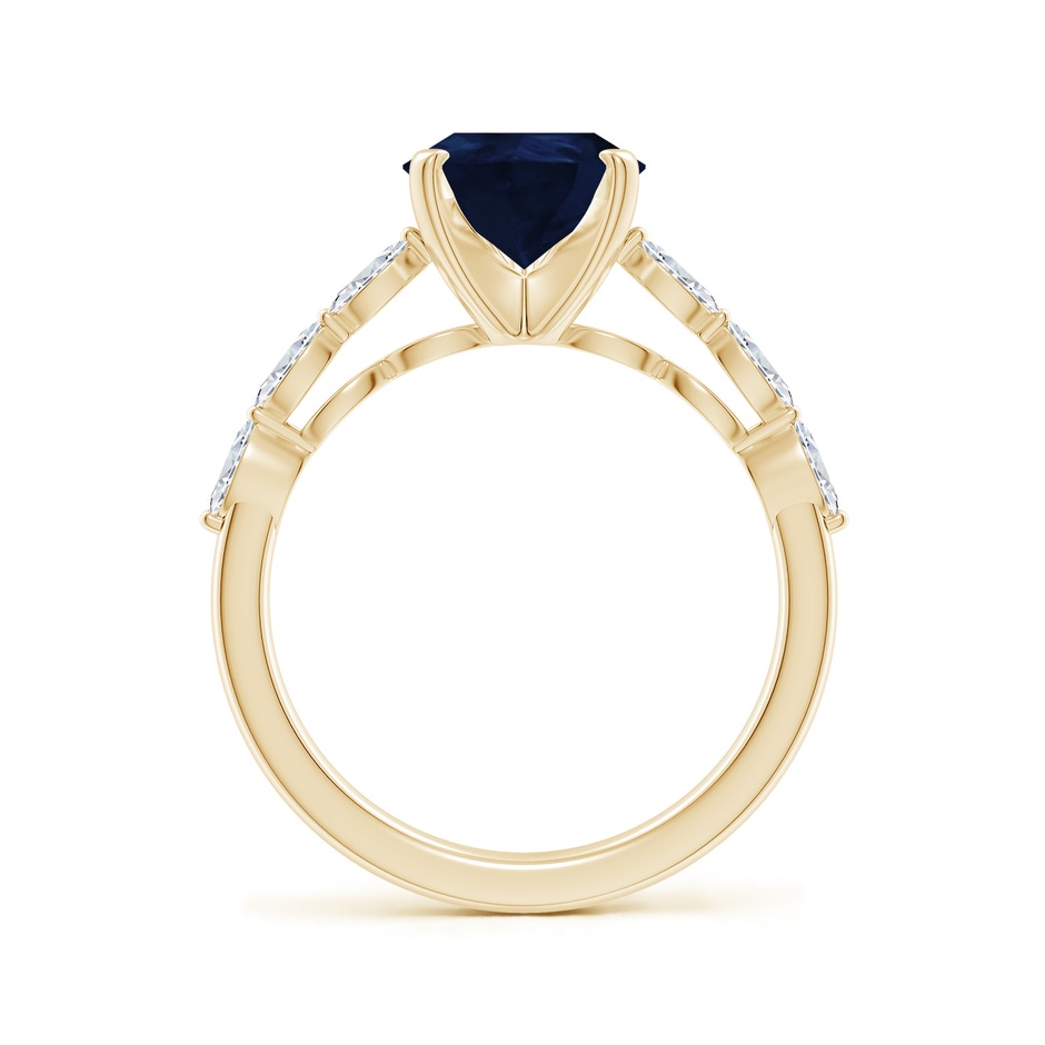 10x8mm A Pear Blue Sapphire Engagement Ring with Marquise Diamonds in Yellow Gold side 199