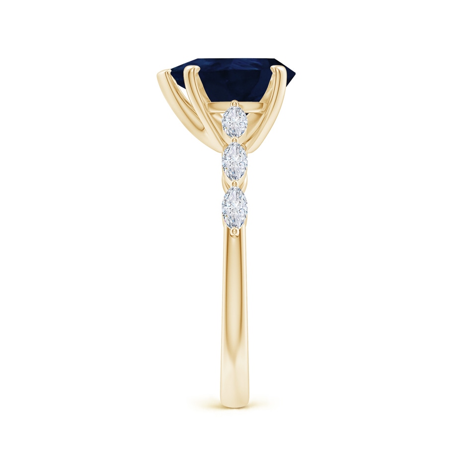 10x8mm A Pear Blue Sapphire Engagement Ring with Marquise Diamonds in Yellow Gold side 299