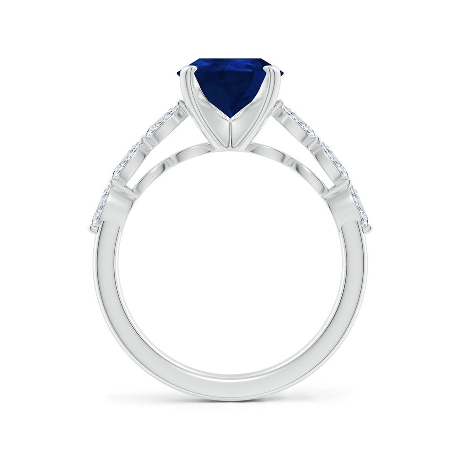 10x8mm AA Pear Blue Sapphire Engagement Ring with Marquise Diamonds in White Gold side 199
