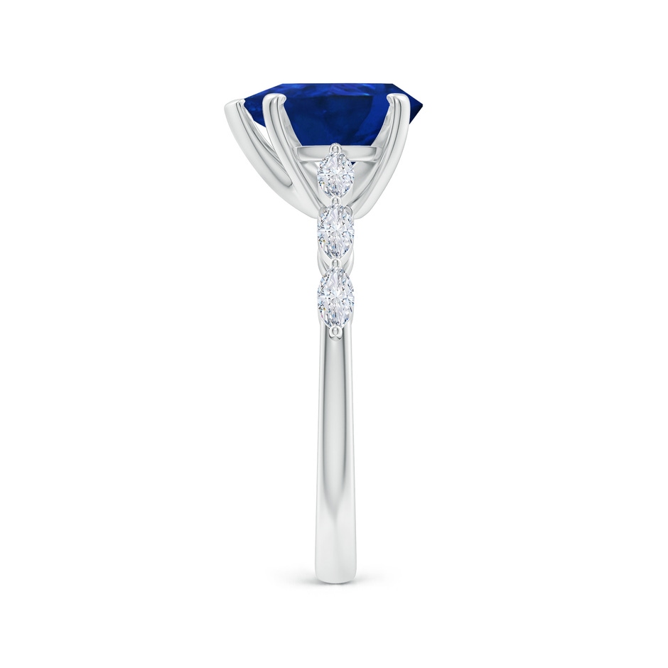10x8mm AAA Pear Blue Sapphire Engagement Ring with Marquise Diamonds in P950 Platinum side 299