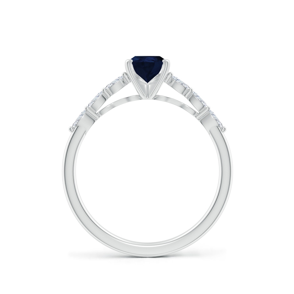 7x5mm A Pear Blue Sapphire Engagement Ring with Marquise Diamonds in P950 Platinum side 199