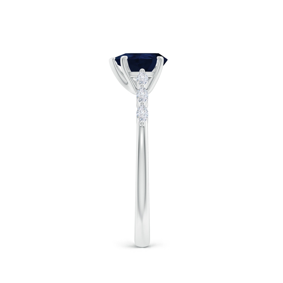 7x5mm A Pear Blue Sapphire Engagement Ring with Marquise Diamonds in P950 Platinum side 299