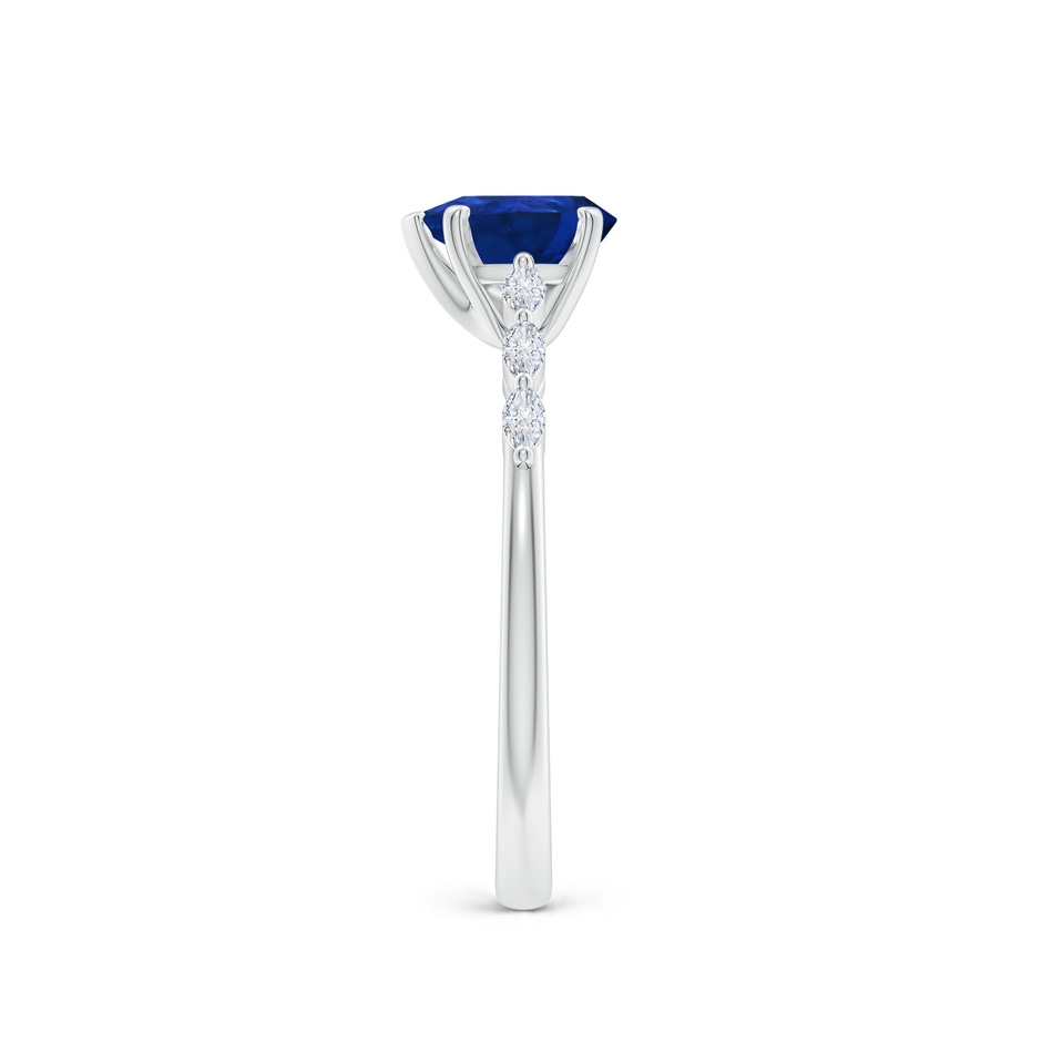 7x5mm AAA Pear Blue Sapphire Engagement Ring with Marquise Diamonds in P950 Platinum side 299