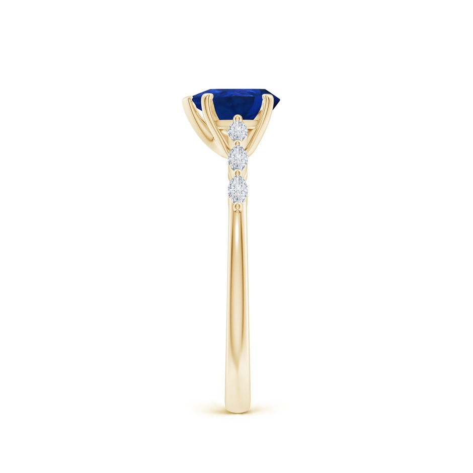 7x5mm AAA Pear Blue Sapphire Engagement Ring with Marquise Diamonds in Yellow Gold side 299