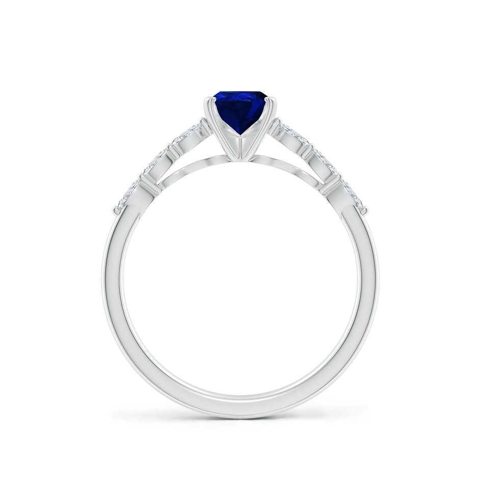 7x5mm AAAA Pear Blue Sapphire Engagement Ring with Marquise Diamonds in White Gold side 199