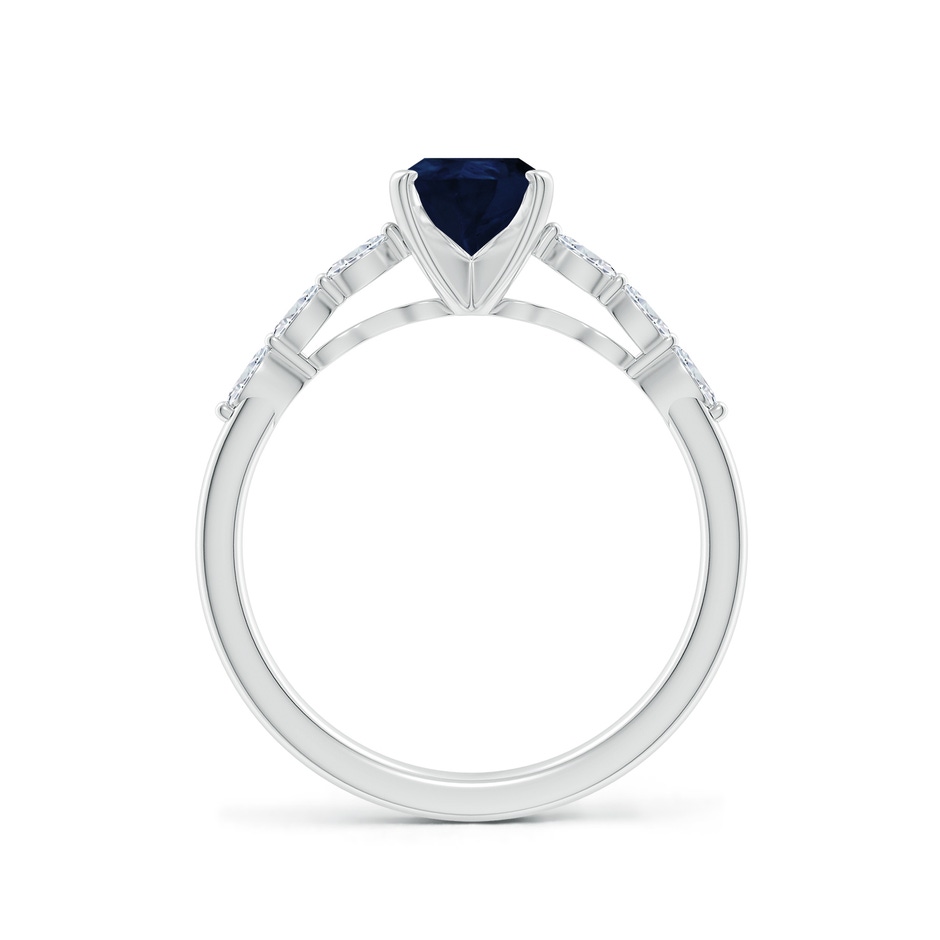 8x6mm A Pear Blue Sapphire Engagement Ring with Marquise Diamonds in White Gold side 199