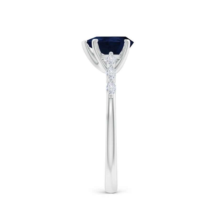 8x6mm A Pear Blue Sapphire Engagement Ring with Marquise Diamonds in White Gold side 299