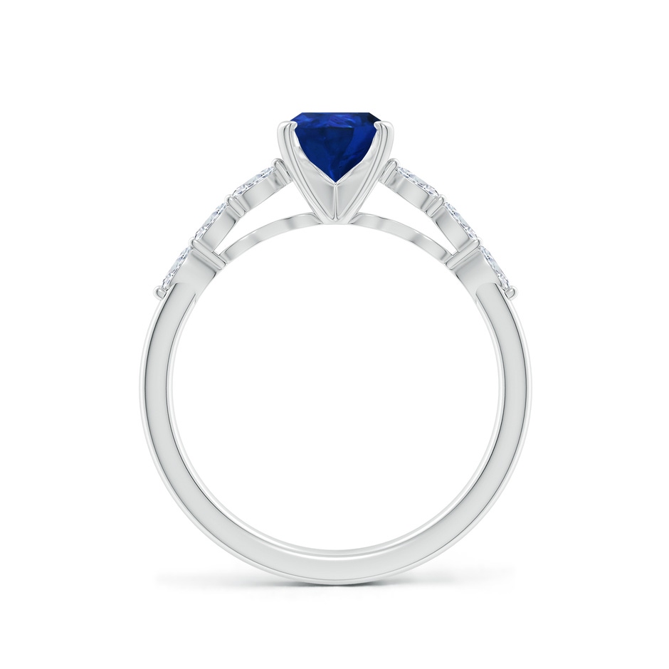 8x6mm AAA Pear Blue Sapphire Engagement Ring with Marquise Diamonds in White Gold side 199