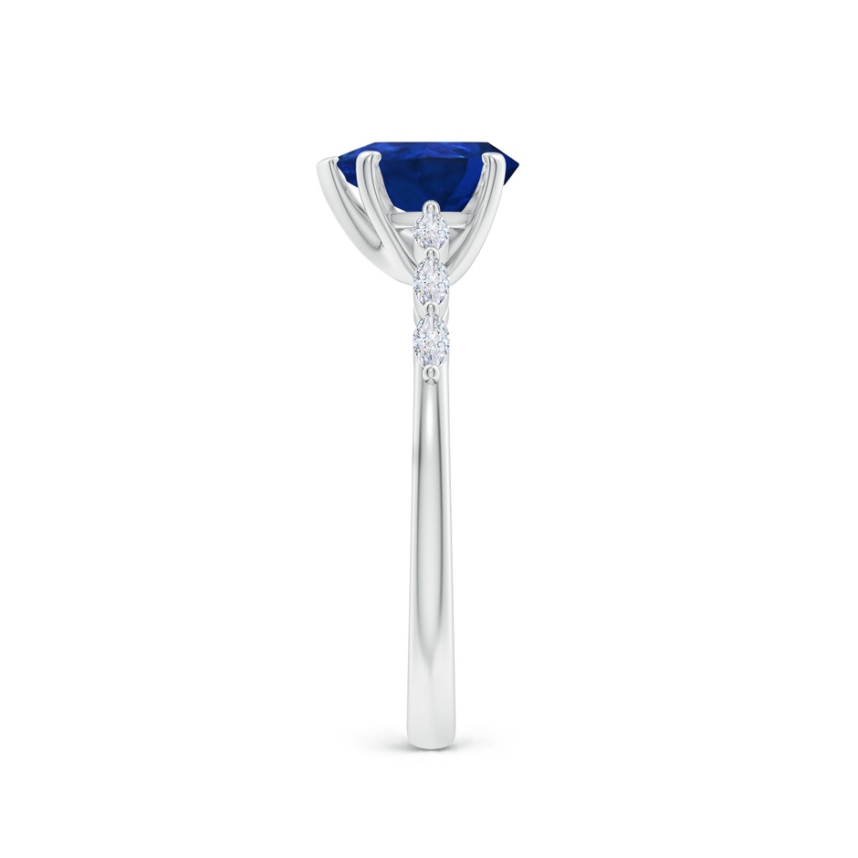 8x6mm AAA Pear Blue Sapphire Engagement Ring with Marquise Diamonds in White Gold side 299